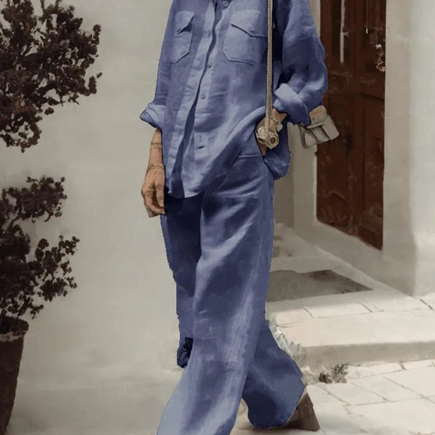 Autumn Solid Cotton Linen Set