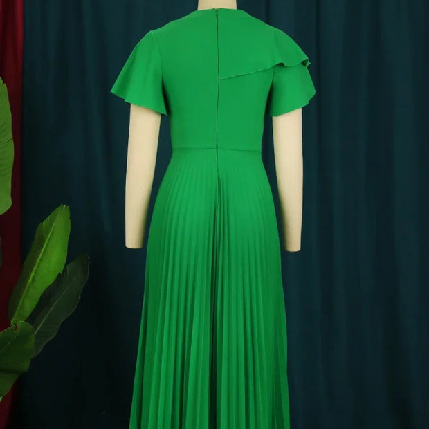 Elegant Summer Church Midi Pleated Dress