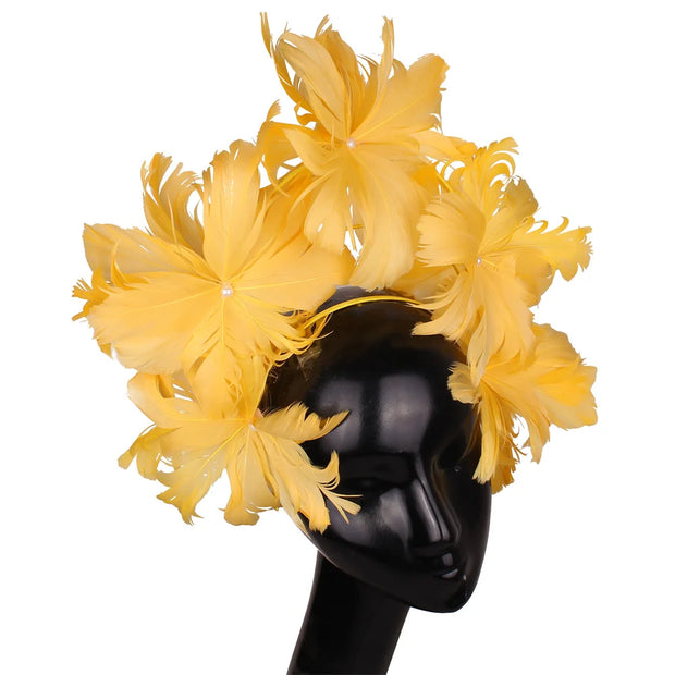 Festive Feather Flower Fascinator
