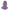 Purple pleated dress on a hanger against a gray background