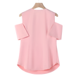 Pink sleeveless top on a hanger against a white background