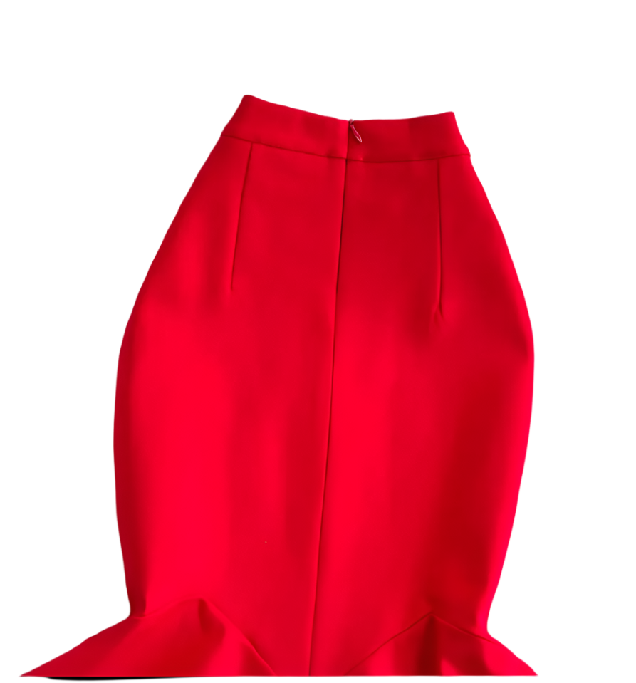 Ruffled Mermaid Work Skirt